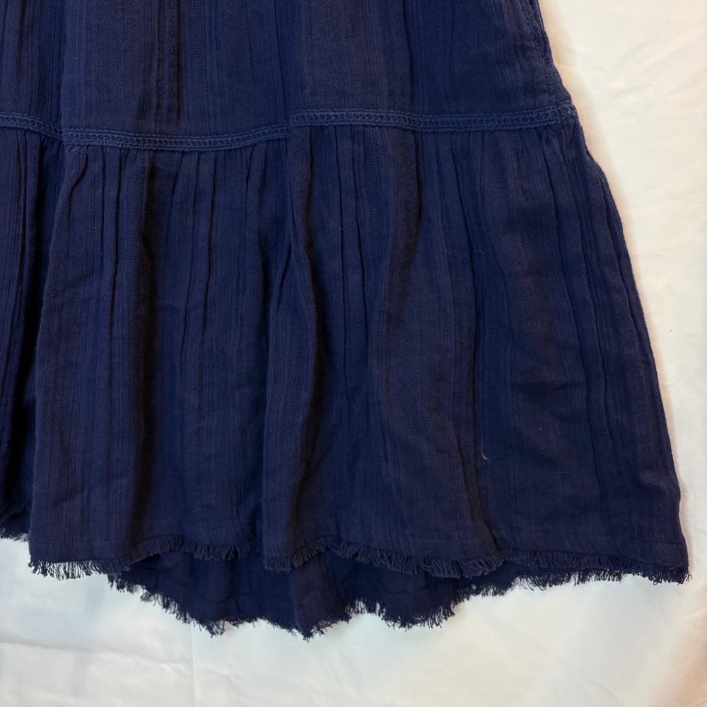 Tommy Bahama Dress Size Small Navy Blue Tiered Embroidered Cotton Gauzy Boho‎ - Picture 9 of 9